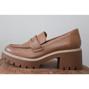 A.n.a. Tan Platform Chunky Heel Oxford Style Loafers Sz 8